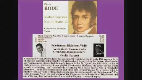 Pierre Rode - Violin Concerto No.13 in F sharp minor, Friedemann Eichhorn