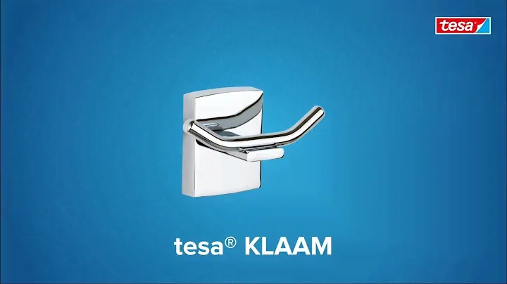 How to apply the angular, chromed tesa® Klaam bathroom robe hook