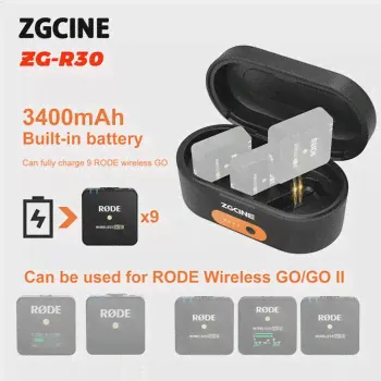 🛍 Внешний аккумулятор ZGCINE ZG-R30 для Rode Wireless GO 2 I II Mic, 3400 мАч, встроенный аккумулятор G0 2